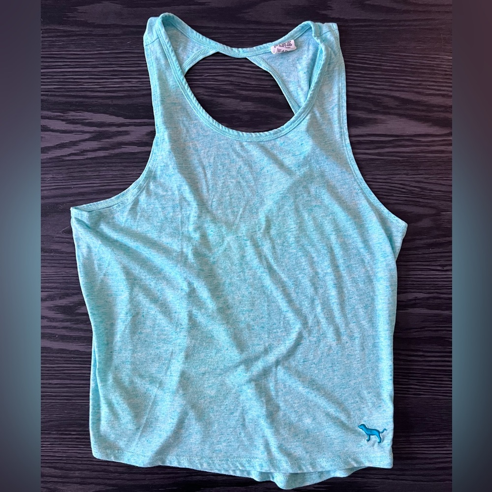 𝅺VICTORIAS Secret PINK turquoise  Open Back Tank